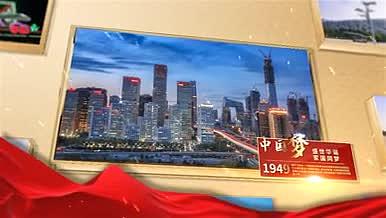 建国73周年红色党政通用回顾图文事模板视频的预览图